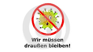 German sign saying that only vaccinated and recovered Covid patients have access