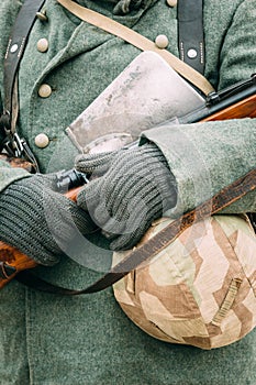 German soldier with a rifle in his hands