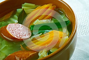 German soup with savoy cabbage