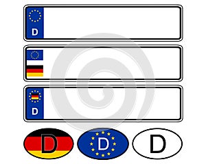 German specific vehicle registration plate on white