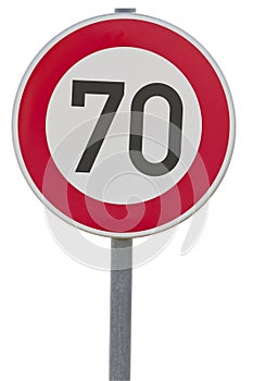 German speed limit sign - 70 km/h