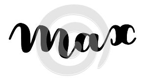 German spelling of the male name Max. German lettering.