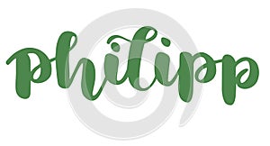 German spelling of the male name Philipp. German lettering. photo