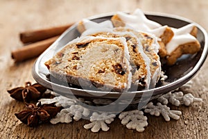 German stollen with cookies