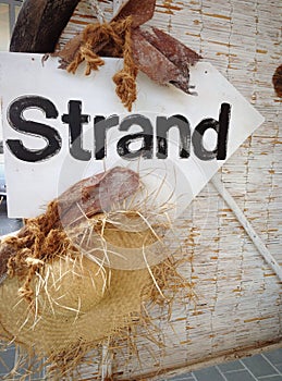 German Strand sign and decoration