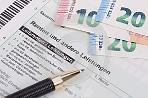 German Tax return for tax office with form