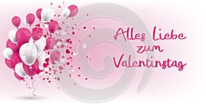 Pink White Balloons White Cover Hearts Valentinstag photo