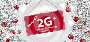 Sign 2G Plus Frozen Twigs Red Baubles Snowfall Header photo