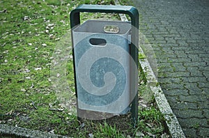 German trashbin in the park photo