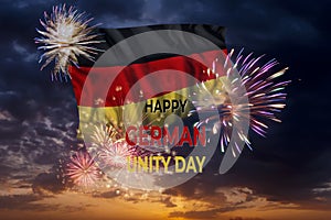 German Unity day background with flag