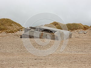 German War Bunker at Coast of Denmark