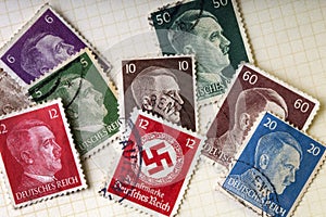 German War Stamps - Adolph Hitler - Swastika