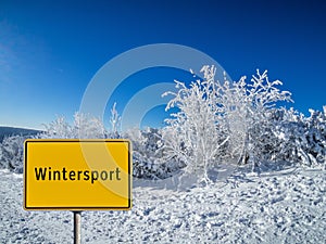 German Wintersport Sign shield image