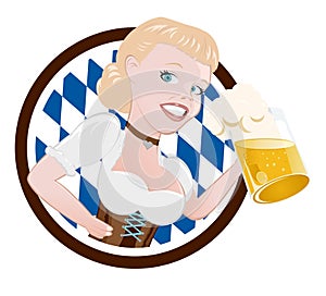 German woman with beer