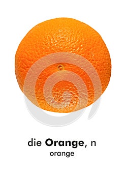 German word card: Orange (orange