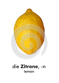 German word card: Zitrone (lemon photo