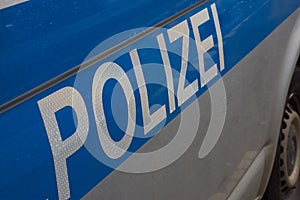 German word for police on a police car
