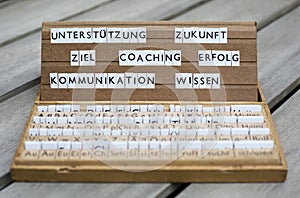 German words: Coaching Erfolg Ziel...