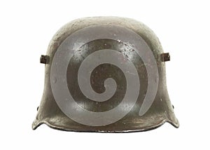 German World War One Steel Combat Helmet Frontal View photo