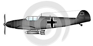 German WW2 fighter Messerschmitt Bf.109G photo