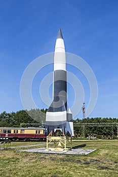 German WW2 V2 rocket   in Peenemuende