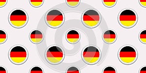 Germanic round flag seamless pattern. Germany background. Vector circle icons. Geometric symbols. Texture for sports pages, compet