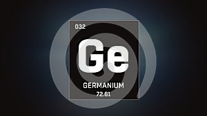 Germanium as Element 32 of the Periodic Table 3D illustration on grey background