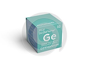 Germanium. Metalloids. Chemical Element of Mendeleev\'s Periodic Table.. 3D illustration