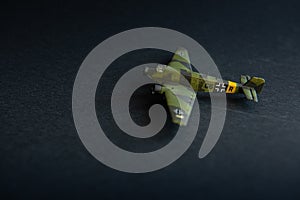 GERMANY - 2019: Top view on Combined model Revell Junkers Ju52/3m Transport on black background