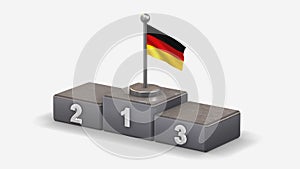 Germany 3D waving flag illustration on winner podium.