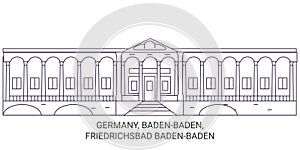 Germany, Badenbaden, Friedrichsbad Badenbaden travel landmark vector illustration