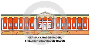 Germany, Badenbaden, Friedrichsbad Badenbaden travel landmark vector illustration