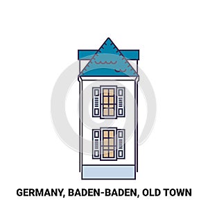 Germany, Badenbaden, Old Town travel landmark vector illustration