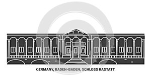 Germany, Badenbaden, Schloss Rastatt travel landmark vector illustration