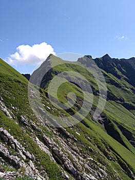 Germany, Bavaria, Allgaeu Alps - hiking through the allgÃ¤u alps