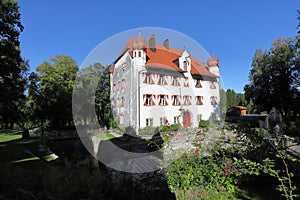 GERMANY, BAVARIA, WAGING AM SEE - SEPTEMBER 21, 2019: Castle Gessenberg in the community of Waging am See photo