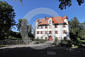 GERMANY, BAVARIA, WAGING AM SEE - SEPTEMBER 21, 2019: Castle Gessenberg in the community of Waging am See photo