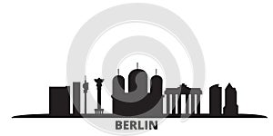 Germany, Berlin City city skyline  vector illustration. Germany, Berlin City travel black cityscape