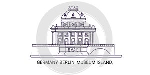 Germany, Berlin, Museum Island, travel landmark vector illustration