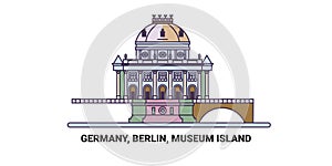 Germany, Berlin, Museum Island, travel landmark vector illustration