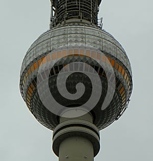 Germany, Berlin, Rathausstrasse 1, Berlin TV tower, rounded part of the tower