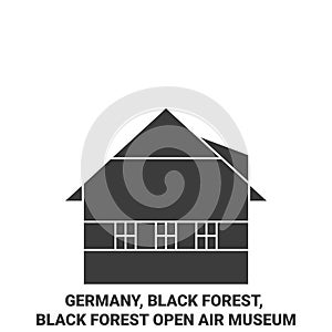 Germany, Black Forest, Black Forest Open Air Museum travel landmark vector illustration