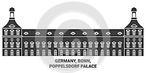 Germany, Bonn, Poppelsdorf Palace travel landmark vector illustration