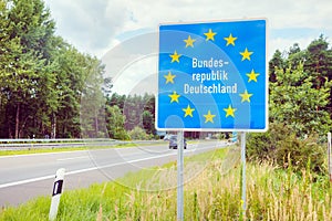 Germany border road sign