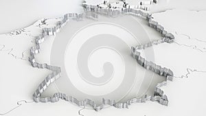 Germany with borders - 3D rendering