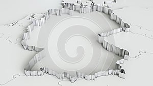 Germany with borders - 3D rendering