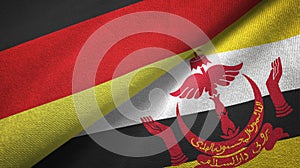 Germany and Brunei Darussalam two flags textile cloth