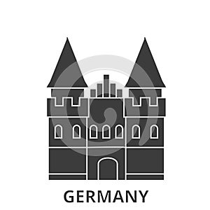 Germany, Castle travel landmark vector illustration photo