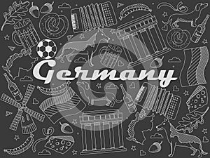 Germany chalk vector illustration