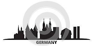 Germany city skyline isolated vector illustration. Germany travel black cityscape